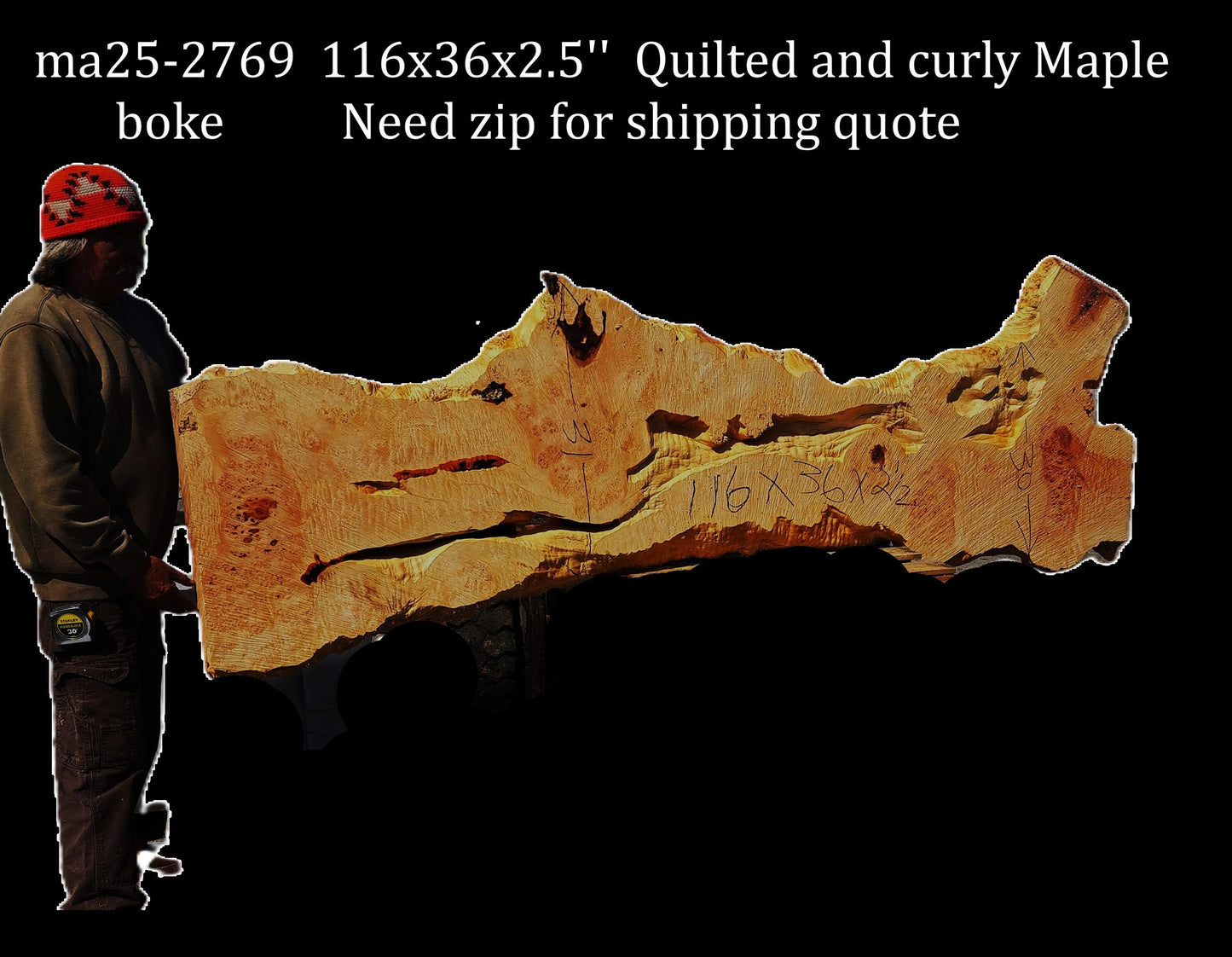 Maple Burl | Live Edge Slab | River Table | DIY | MA25-2769