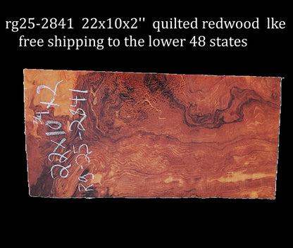 Quilted Redwood Slab | DIY | River Table | guitar billets |rg25-2841