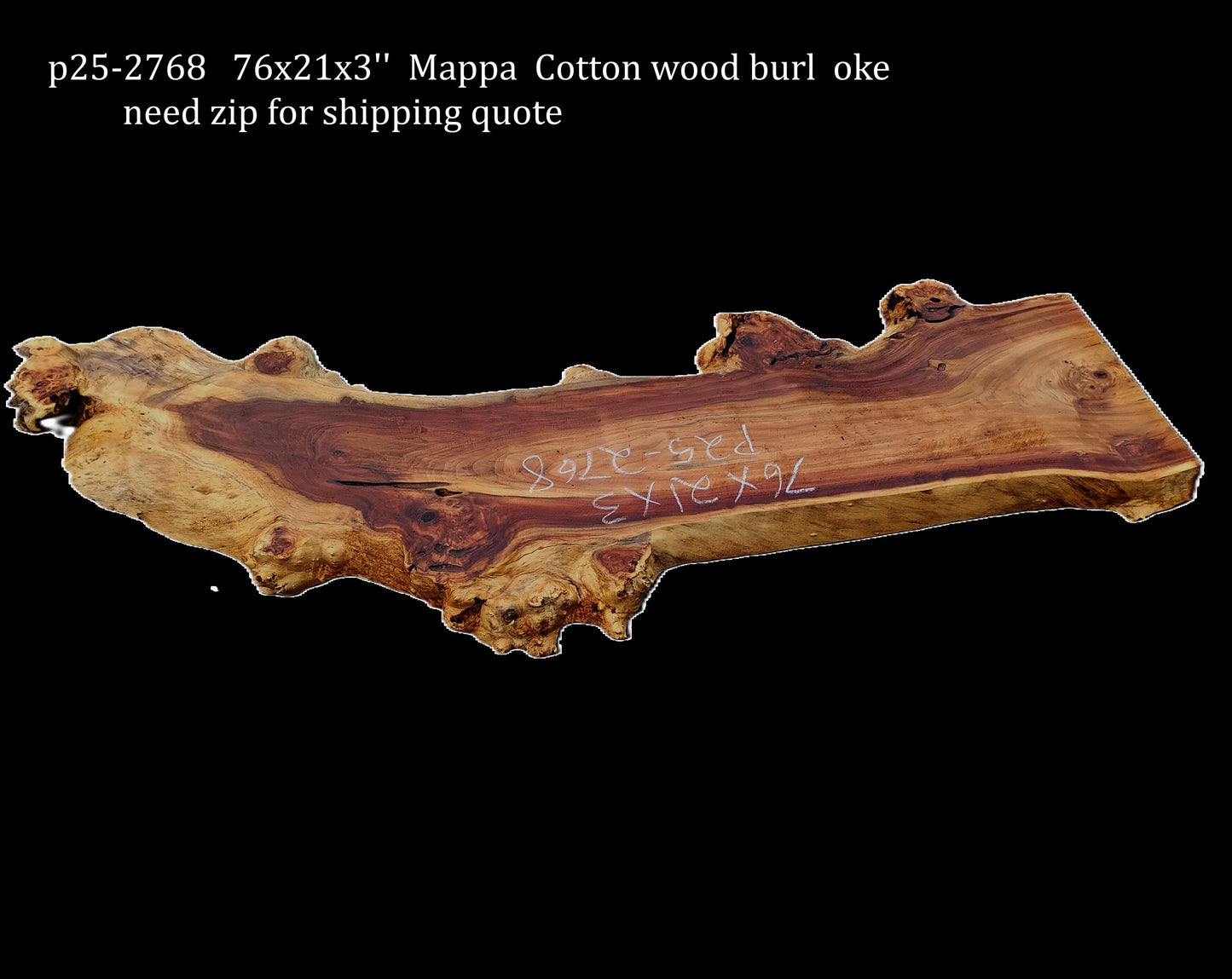 Mappa Burl | Cottonwood | Poplar | River Table | DIY | P25-2768