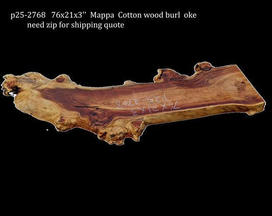 Mappa Burl | Cottonwood | Poplar | River Table | DIY | P25-2768
