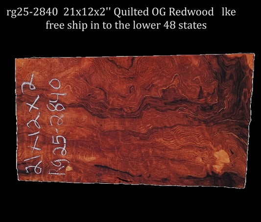 Quilted Redwood Slab | DIY | River Table | guitar billets | rg25-2840