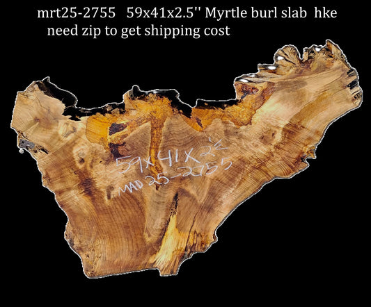 Myrtle Burl Slab | DIY | Table | Craft Wood | River Table | Mrt25-2755