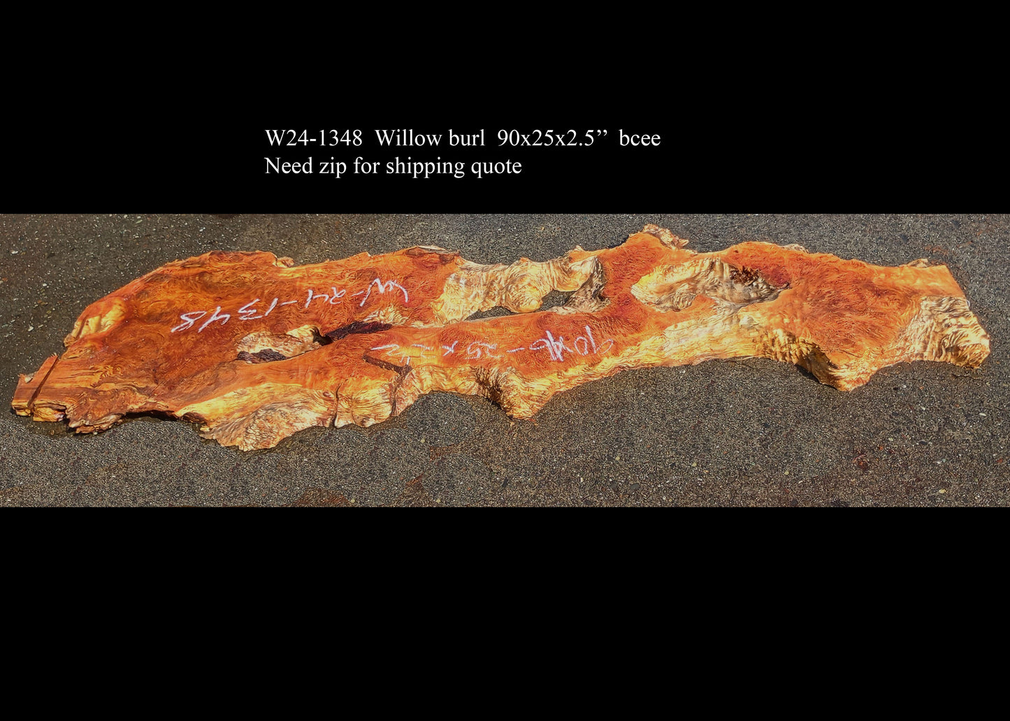 Willow Burl Slab | Burl | Table Slab | Epoxy Idea | W24-1348