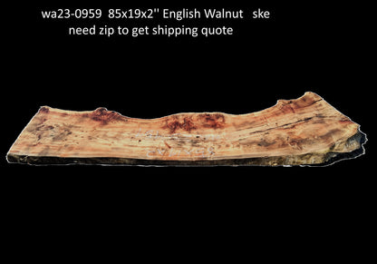 Walnut Slab |  Table | Counter | Live Edge Headboard | Wal23-0959