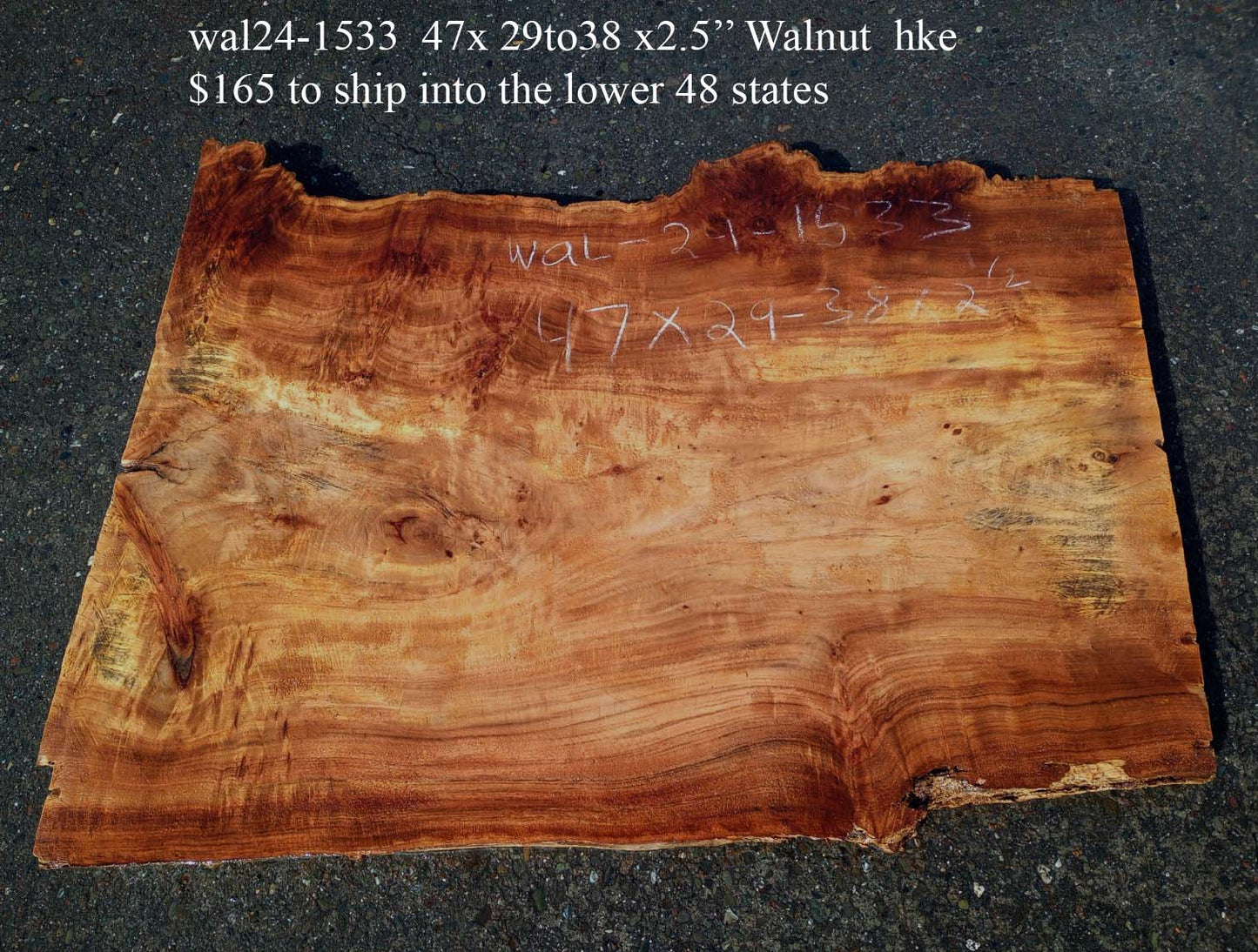 Walnut Slab |  DIY Crafts | Desk | Live Edge | Wal24-1533