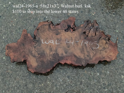 Walnut Burl Slab |  DIY Crafts | Desk | Live Edge | Wal24-1965