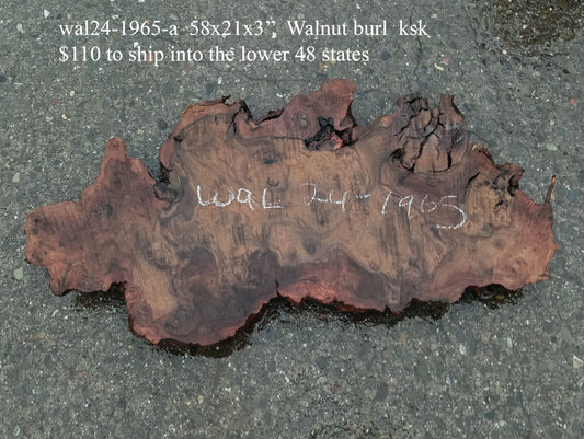 Walnut Burl Slab |  DIY Crafts | Desk | Live Edge | Wal24-1965