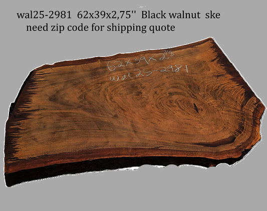 black walnut | Live Edge Slab | desk top | DIY | wal25-2981 (Copy)