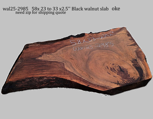 black walnut | Live Edge Slab | Table top | DIY | desk slab | wal25-2985
