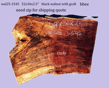Curly Black Walnut with Graft | DIY | River Table | Wal25-3345