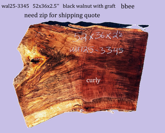 Curly Black Walnut with Graft | DIY | River Table | Wal25-3345