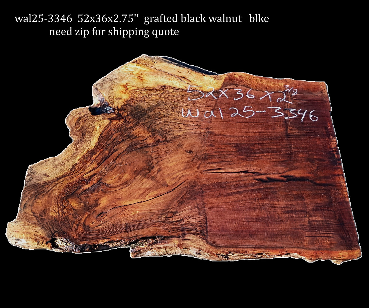 Grafted Black Walnut | DIY | Live Edge | River Table | Wal25-3346