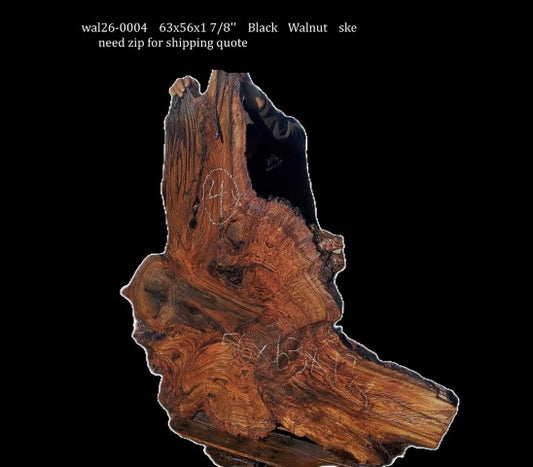 Black Walnut Slab | DIY | Live Edge | River Table | Wal26-0004