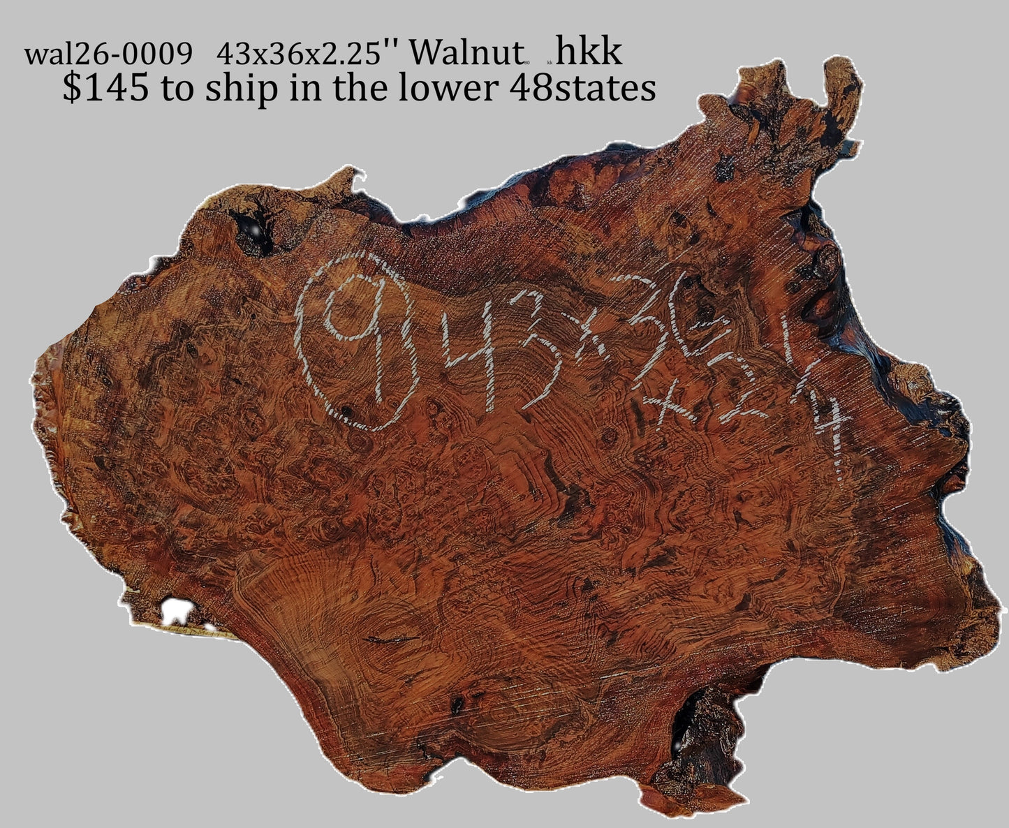 Black Walnut Slab | DIY | Live Edge | River Table | Wal26-0009