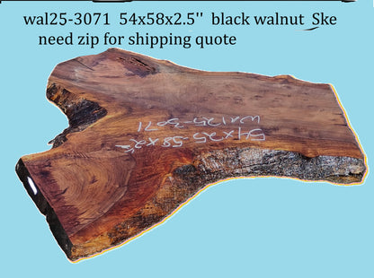 Black Walnut Slab | DIY | Live Edge | River Table | Wal25-3071