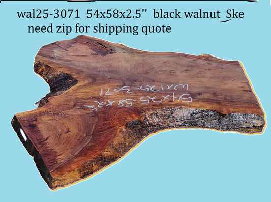 Black Walnut Slab | DIY | Live Edge | River Table | Wal25-3071
