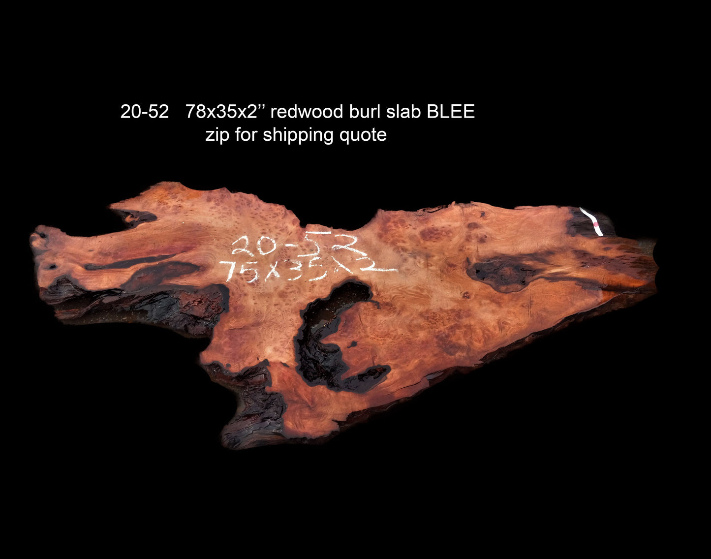 redwood burl slab | Live edge } headboard | Burl table | 20-52-A