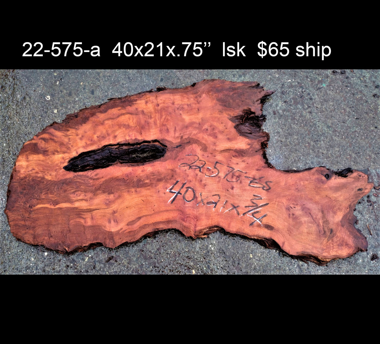 redwood burl | live edge slab | DIY draft ideas | craft wood | 22-575