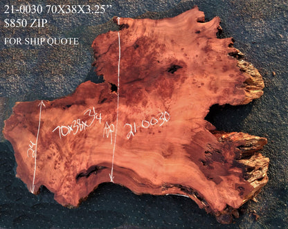 Live edge slab | redwood burl | river table | craft woods 21-0030bs