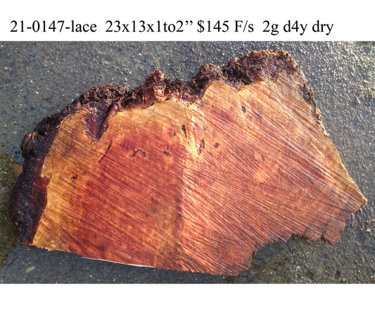 Second growth redwood | lace burl | live edge | DIY craft wood | 21-0149-BS