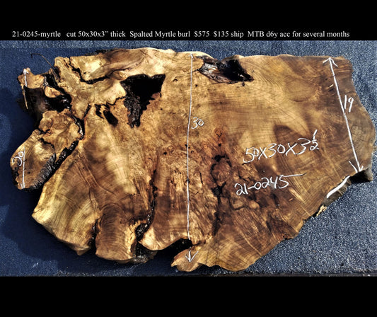 Spalted Myrtle | Live edge burl | DIY craft wood | 21-0245-BS-Myrtle