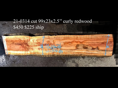 new growth redwood | curly redwood | DIY craft wood | 21-0314-BS