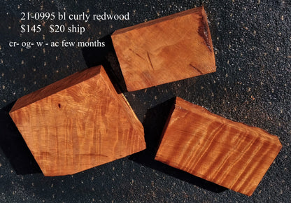 Bowl Turning | DIY craft wood | Wood turning | curly redwood | 21-0995-bl