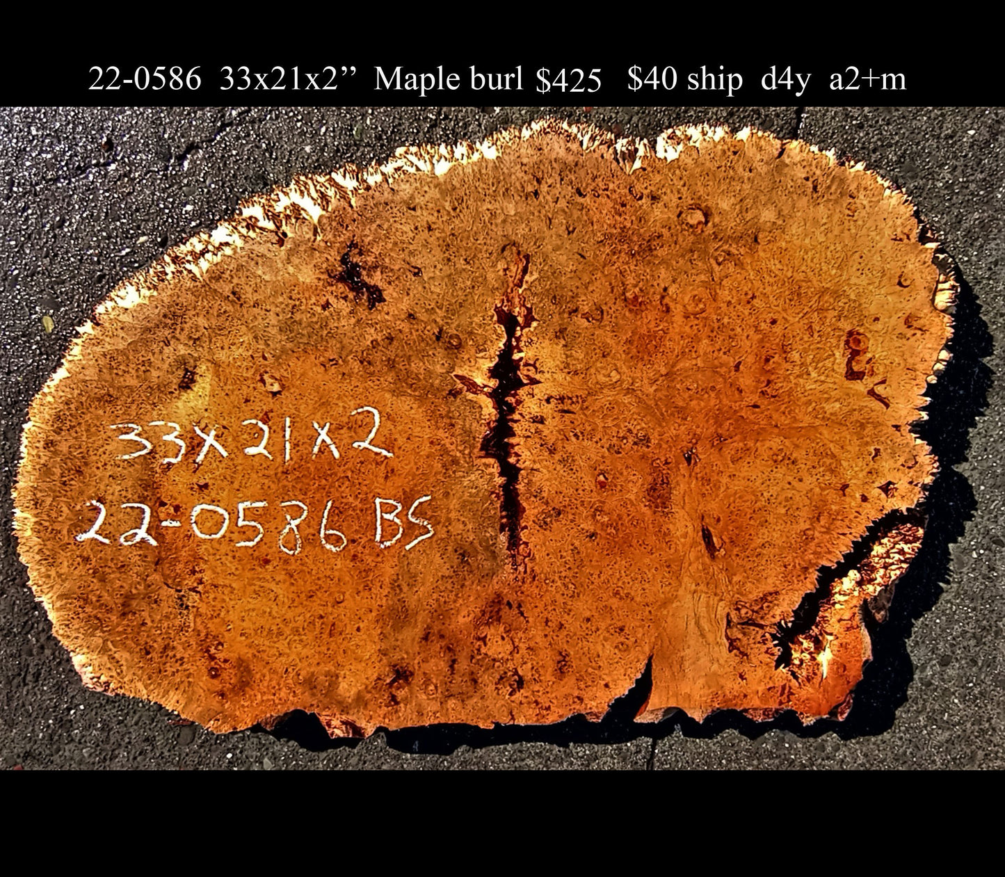 maple burl | live edge | DIY craft wood | river table | 22-0586-BS