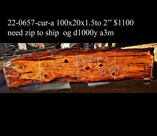 Redwood | Old Growth | Curly | live edge Slab | DIY | Crafts | 22-0657