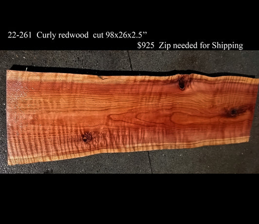 Curly redwood | Counter or bar top | river table | DIT wood crafts | 22-261