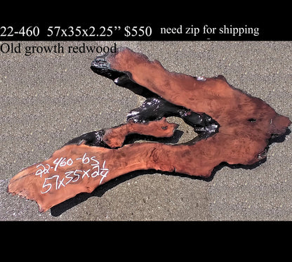 River table | live edge slab | DIY crafts | redwood | 22-460