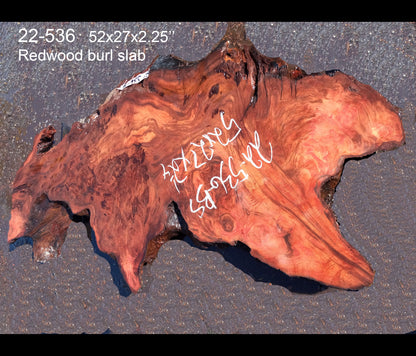 live edge slab | redwood burl | DIY crafts | river table | 22-536
