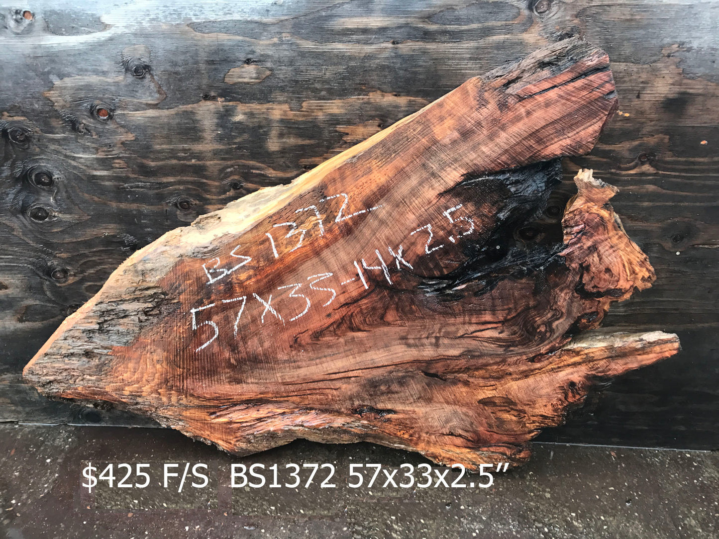 Live Edge Slab | Redwood burl |,rustic furniture - bs1372