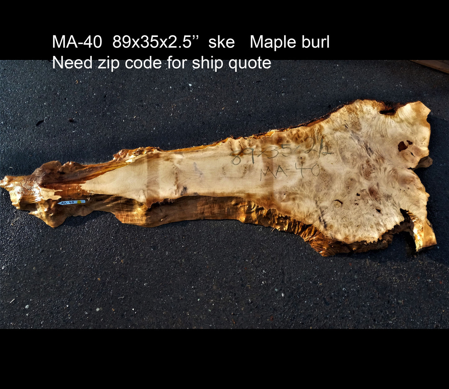 Live edge slab | headboard | river table | Maple burl |  DIY wood | MA-40