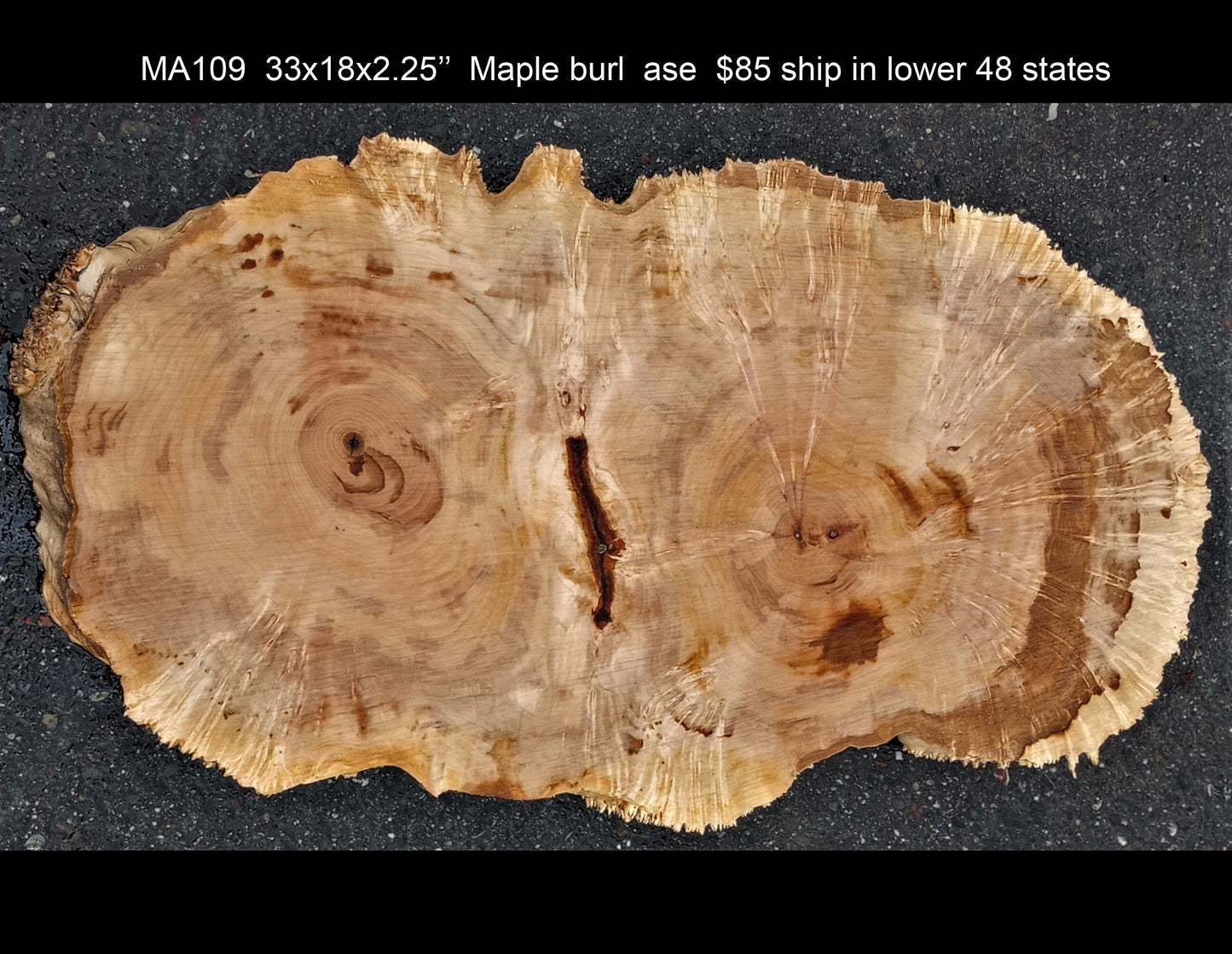 Maple burl | live edge slab | river table | DIY wood ideas | ma109