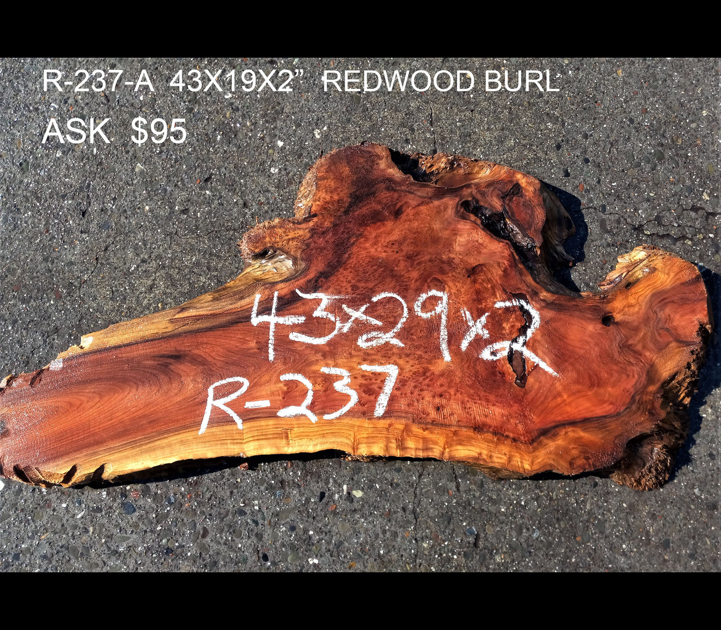 Live edge slab | Burl table | DIY wood crafts | r-237