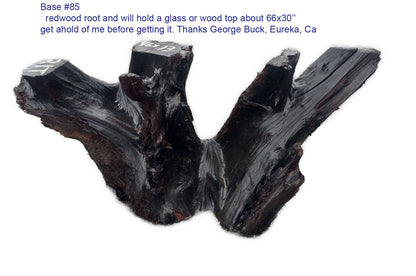 burl table base | Redwood base | glass or wood | pedestal | base #85