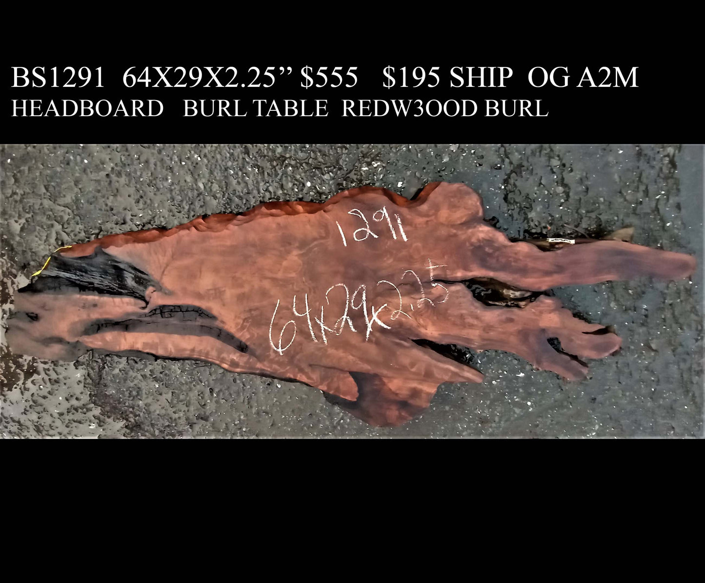 old growth | redwood burl | live edge | river table | DIY craft wood | BS1291