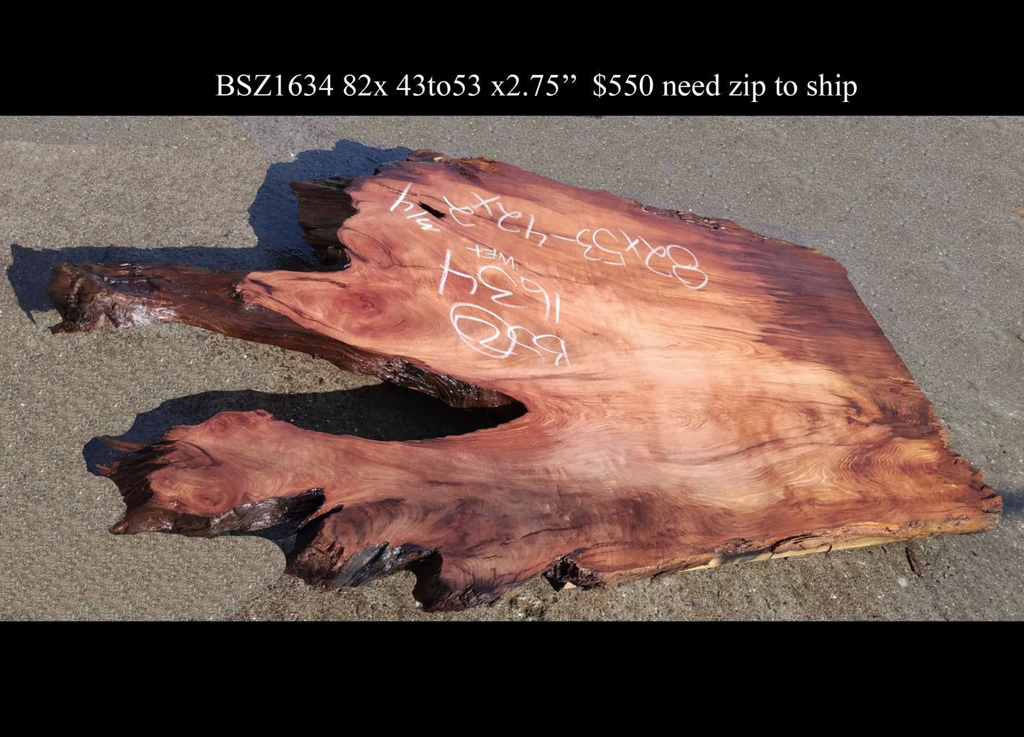 live edge slab | river tables | old growth redwood | craft woods | bsz1634