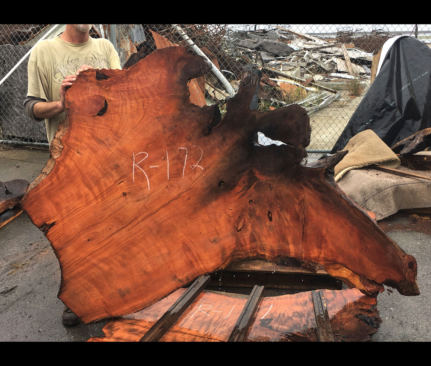 Live edge |  redwood slab | burl table | DIY wood crafts | rtesin table | R-1723