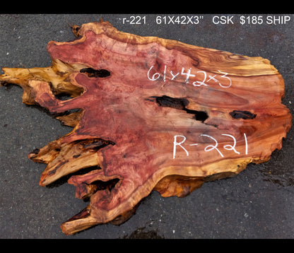 live edge redwood | burl slab | river table | DIY wood crafts | R-221