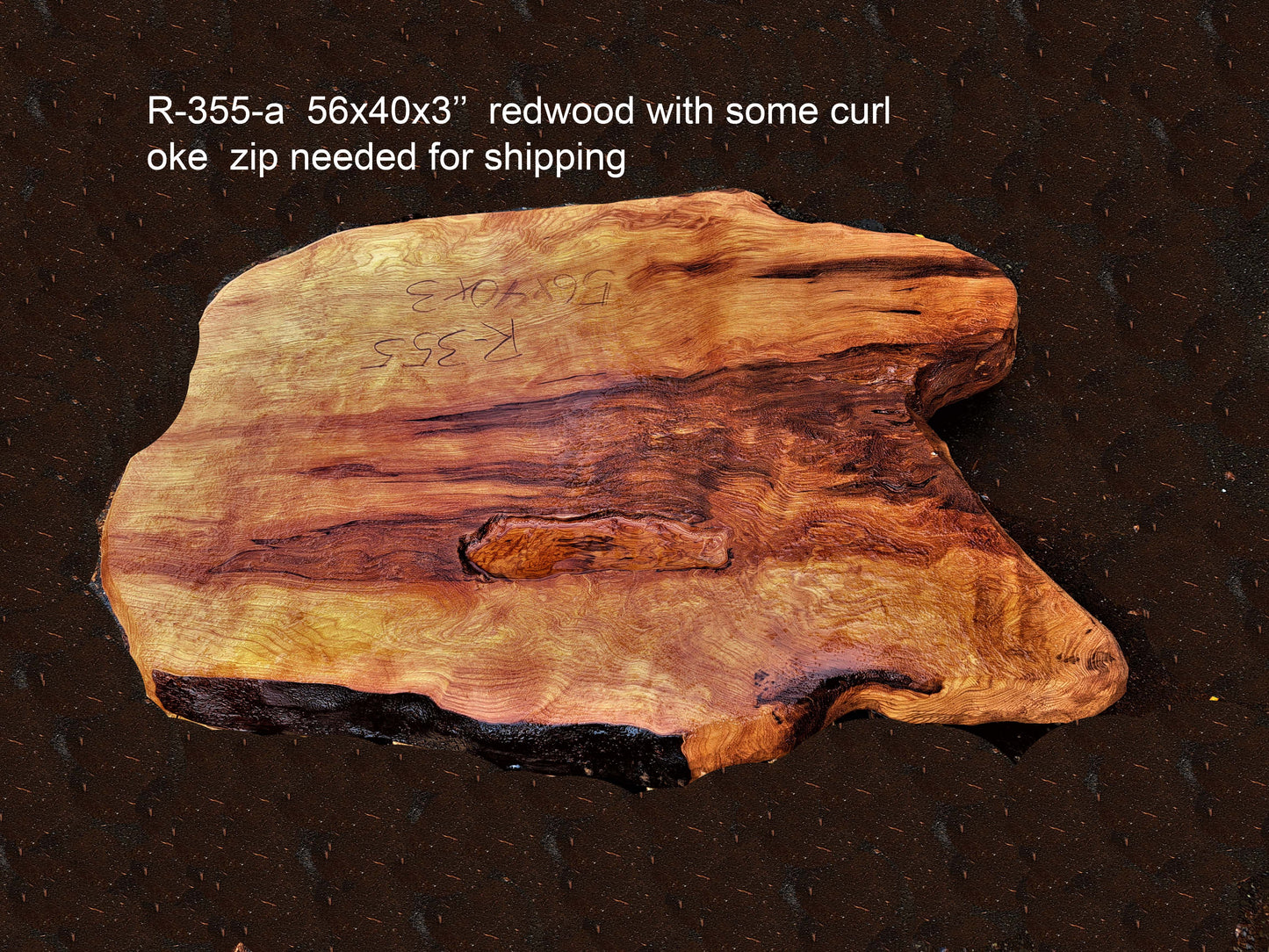 Curly Redwood | live edge slab | burl table | DIY wood craft | r355