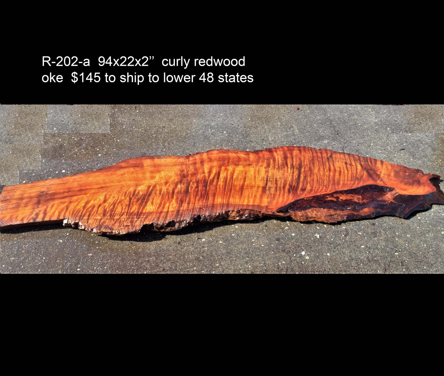 Curly Redwood | live edge slab | burl table | DIY wood craft | r202