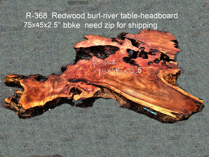 redwood burl slab | epoxy river table | Headboard | DIY wood crafts | r-368