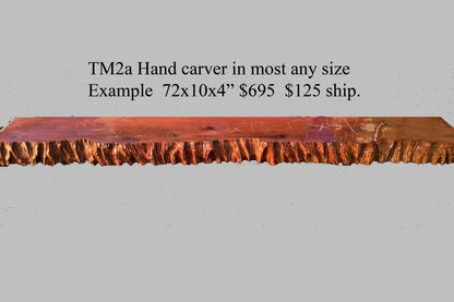 live edge mantel | hand carved shelf | old growth redwood - TM2